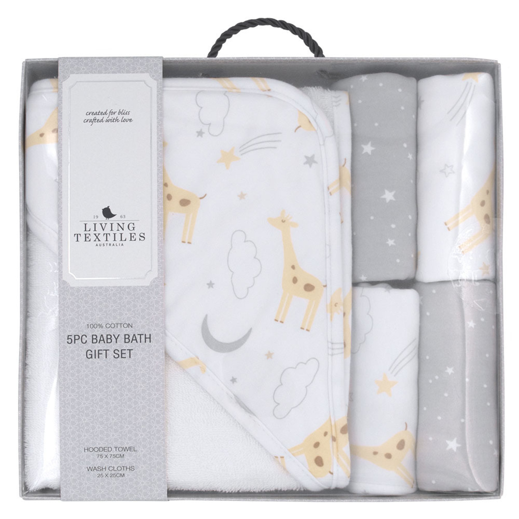 Living Textiles 5pc Bath Gift Set-Noah/Stars