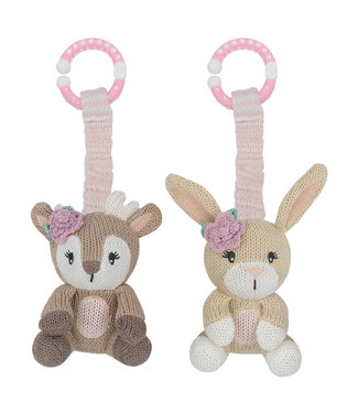 Living Textiles 2pk Stroller Toys-Fawn & Bunny