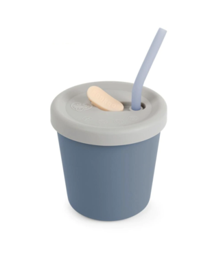 Haakaa Silicone Sippy Straw Cup-Bluestone