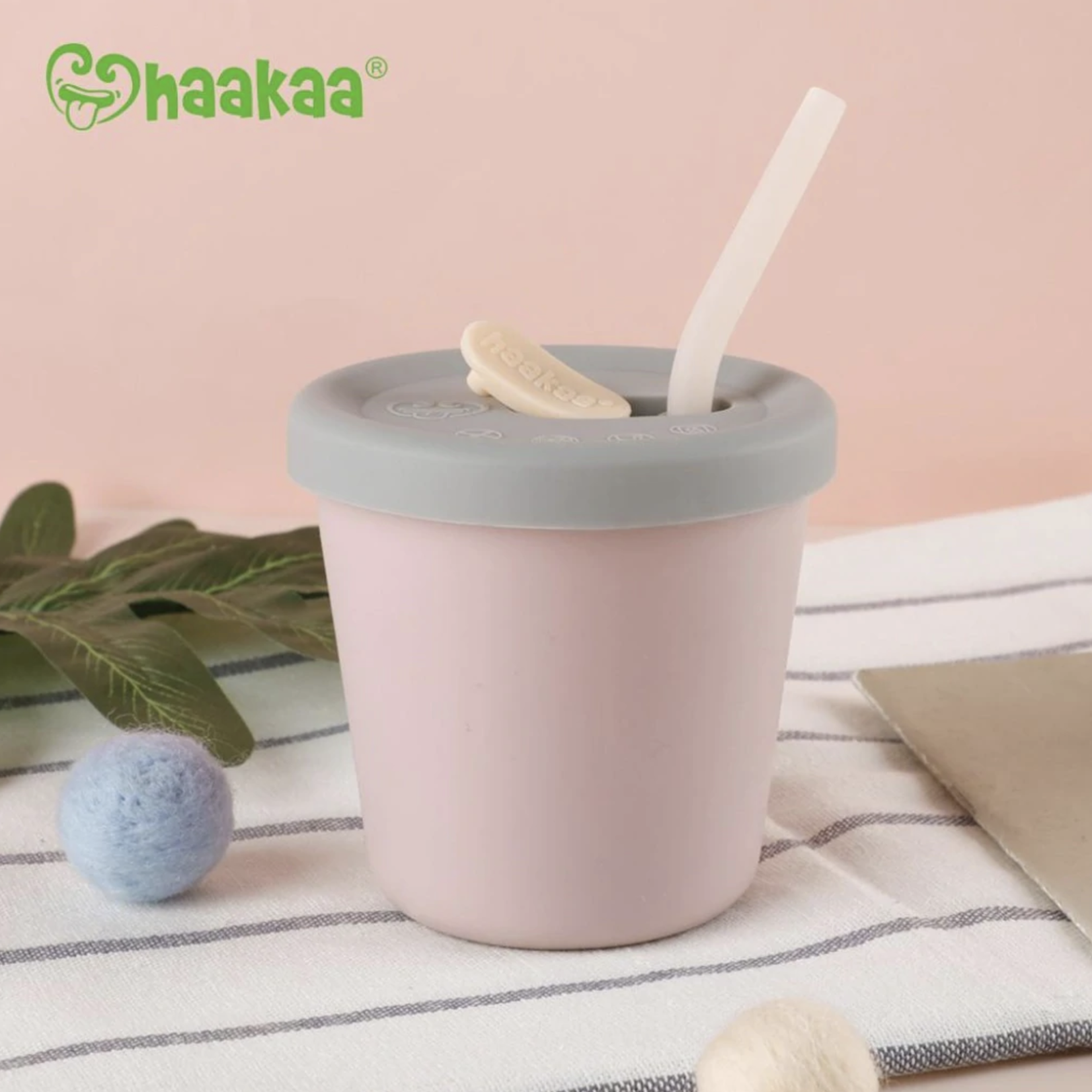 Haakaa Silicone Sippy Straw Cup-Bluestone