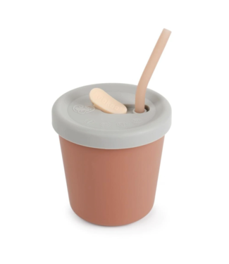 Haakaa Silicone Sippy Straw Cup-Rust