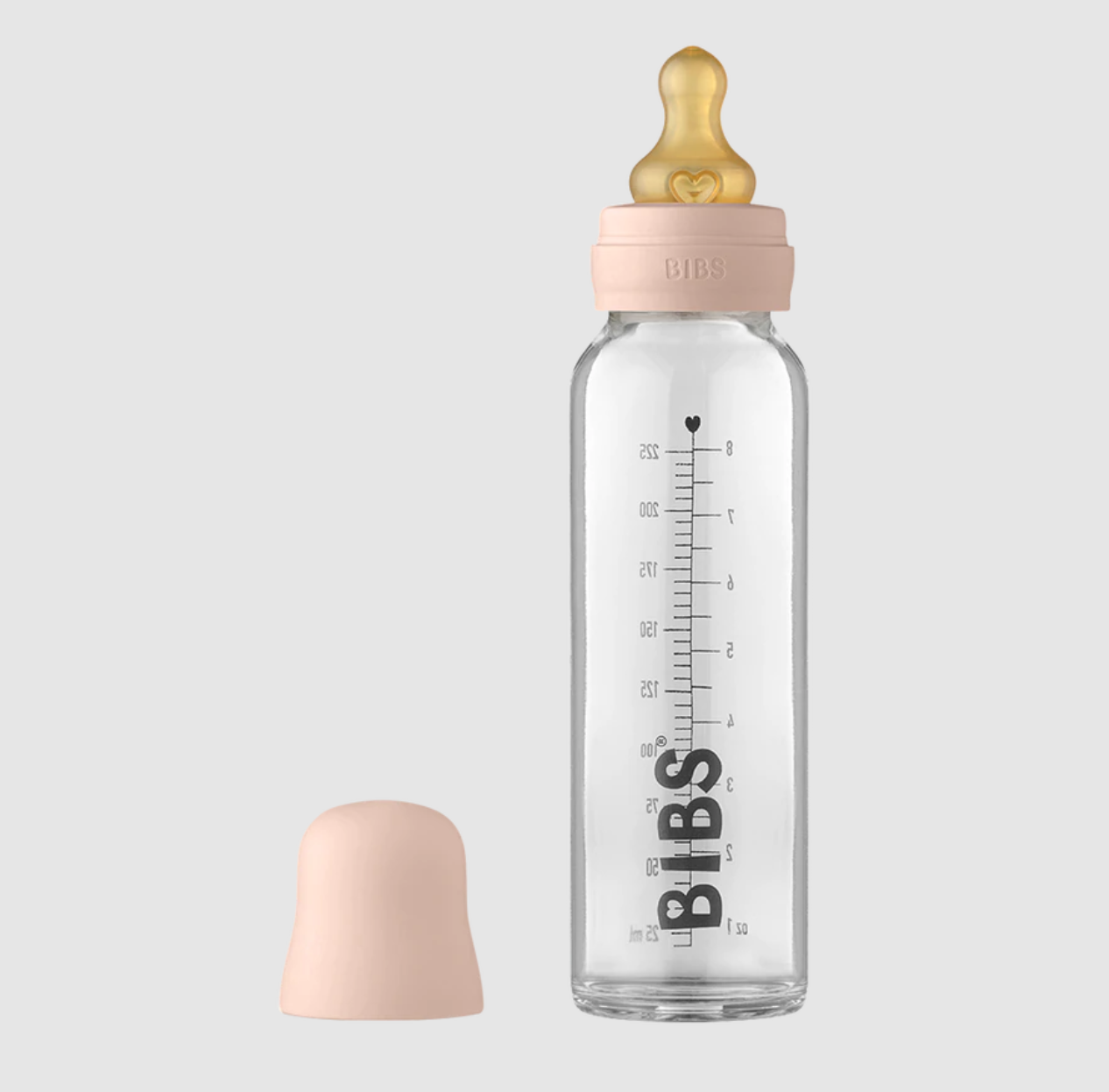 BIBS Glass Bottle LatexBlush 225ml Whole Bubs