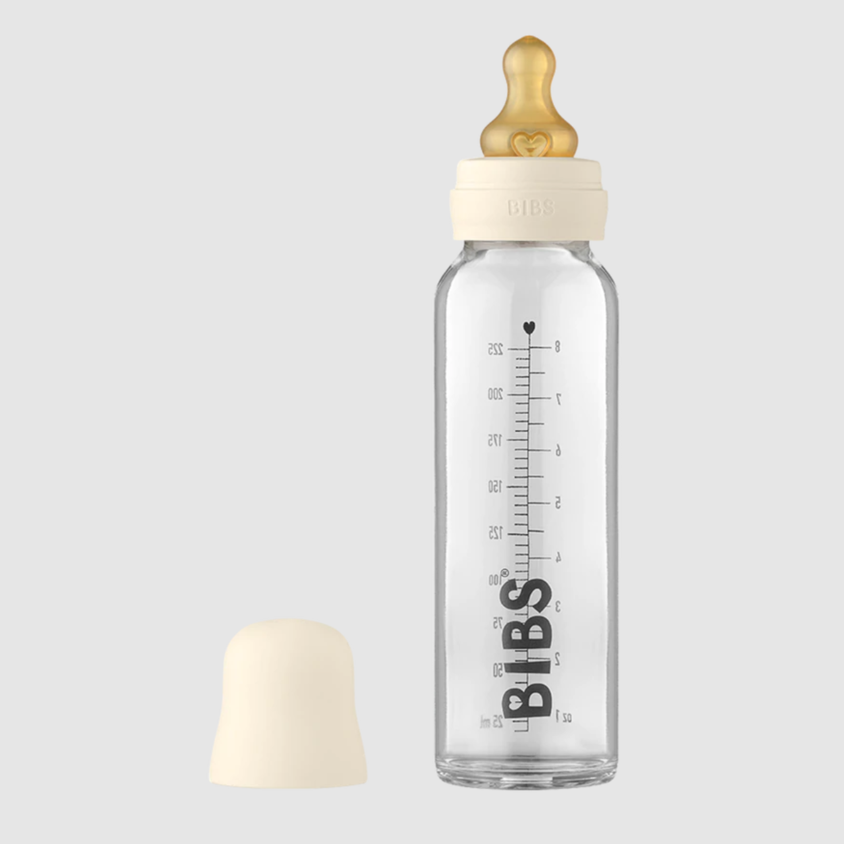BIBS Glass Bottle | Latex-Ivory 225ml