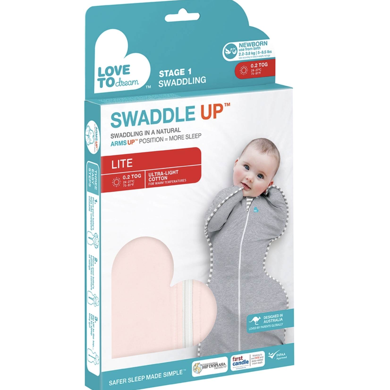 Love To Dream SWADDLE UP™ Cotton 0.2T-Light Pink