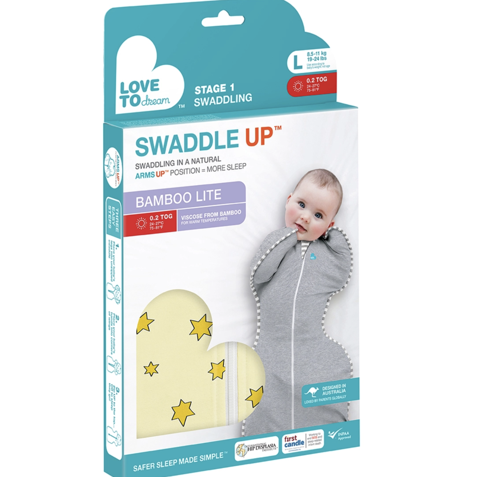 Love To Dream SWADDLE UP™ Bamboo 0.2T-Yellow Superstar