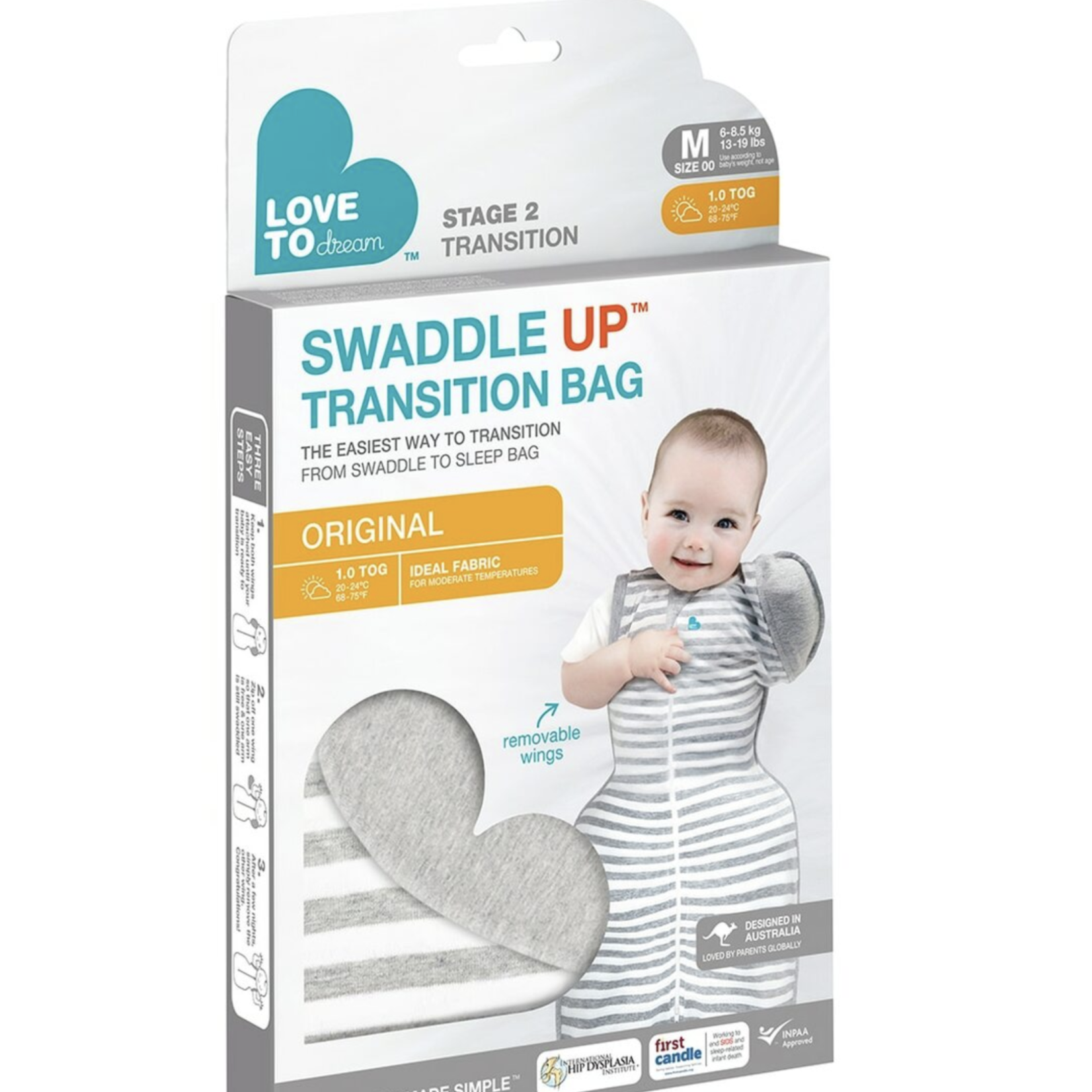 Love To Dream SWADDLE UP Transition Bag Orginal 1.0T Grey&White Stripe