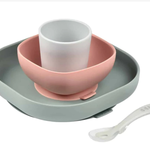 BEABA SILICONE SUCTION MEAL SET (4 PCS) EUCALYPTUS