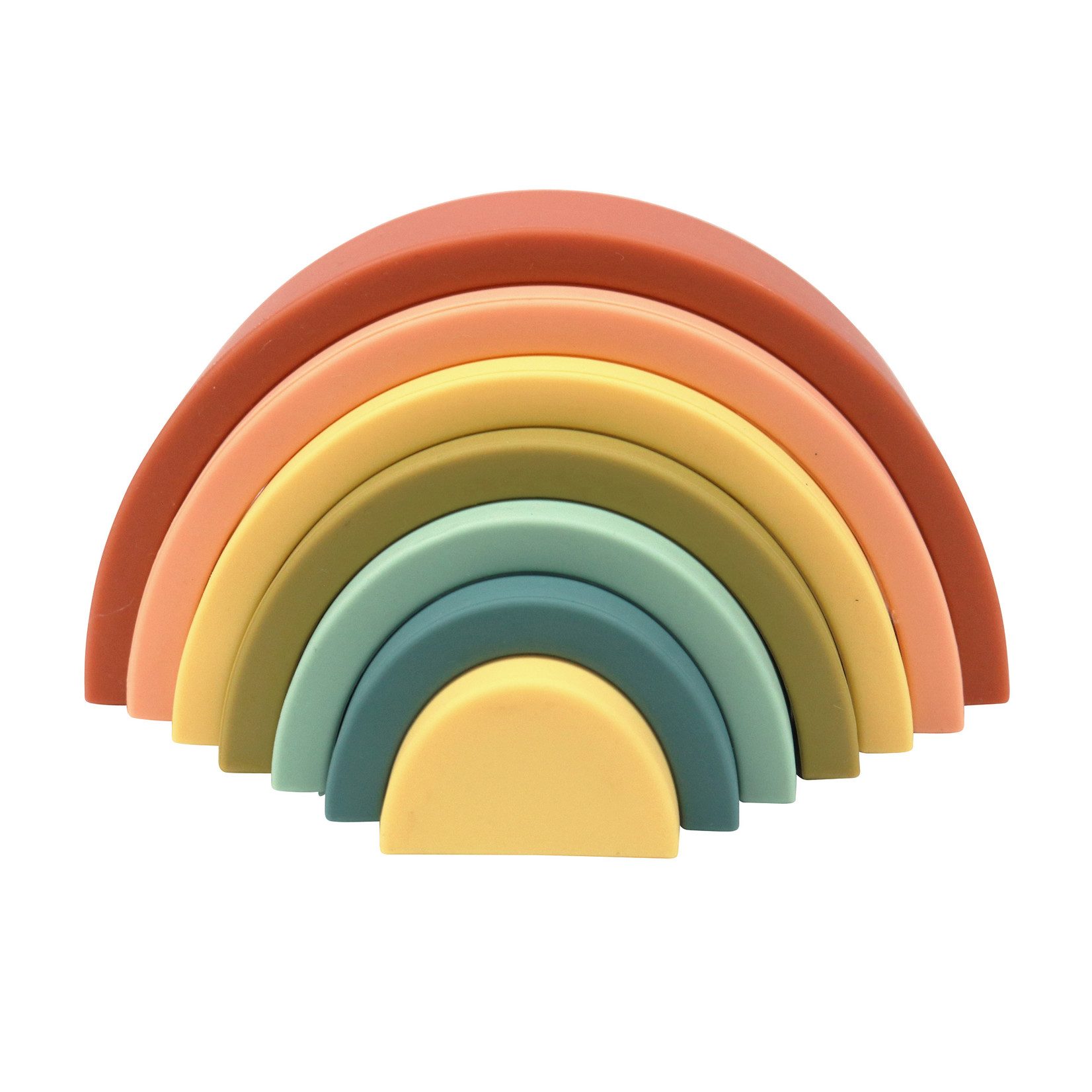 OB Designs Baby Toys-Silicone Rainbow Stacker | Cherry