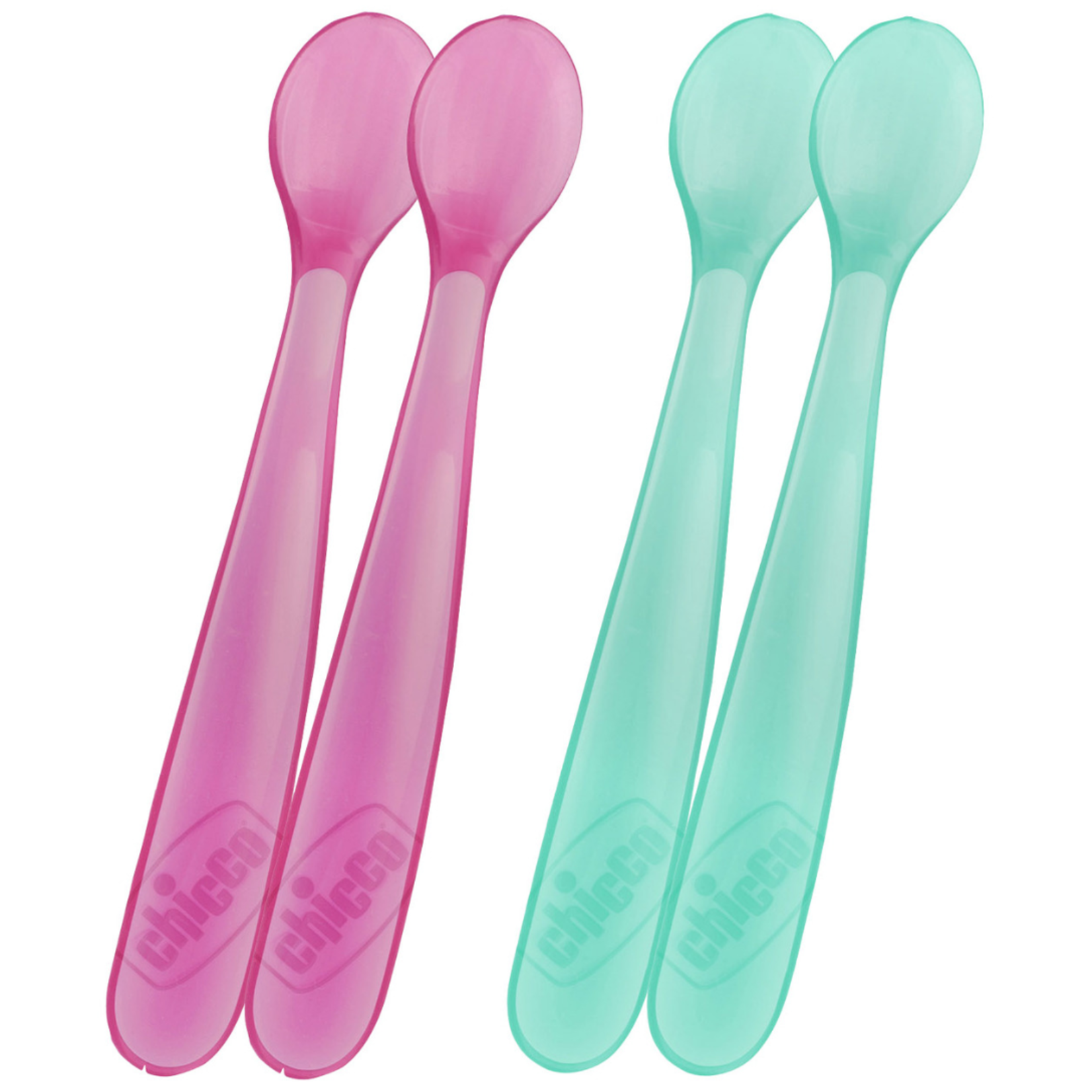 Chicco Soft Silicone Spoon 6m+ 2pk-Blue