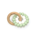 OB Designs Eco-Friendly Teether Organic Beechwood Silicone Toy-Sage