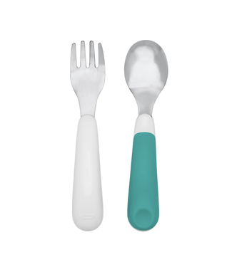 OXO Tot On the Go Fork And Spoon Set-Teal