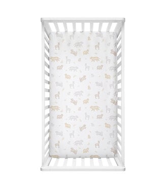 Living Textiles COT FITTED SHEET - BOSCO BEAR