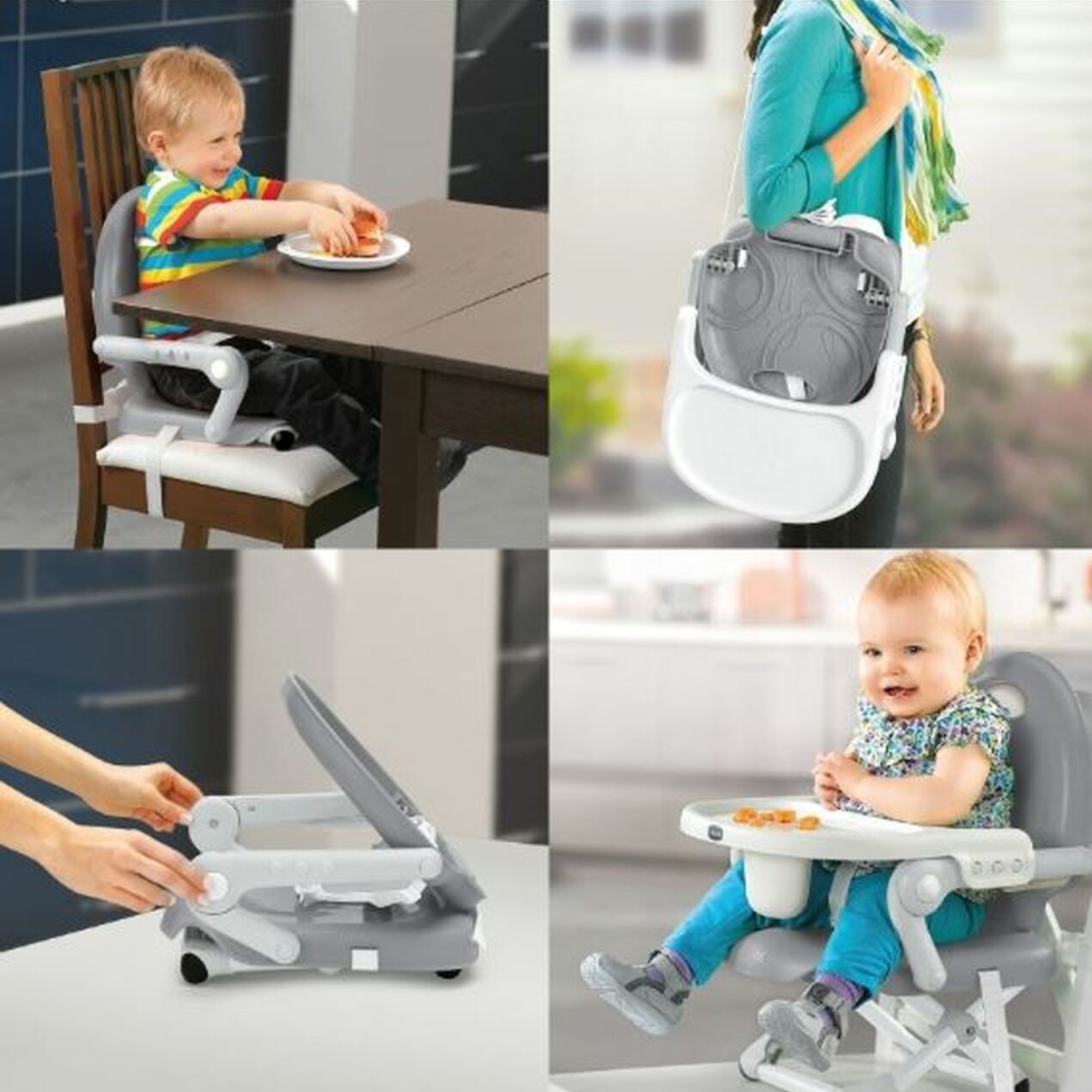 Chicco Booster Seat: Pocket Snack-Sage