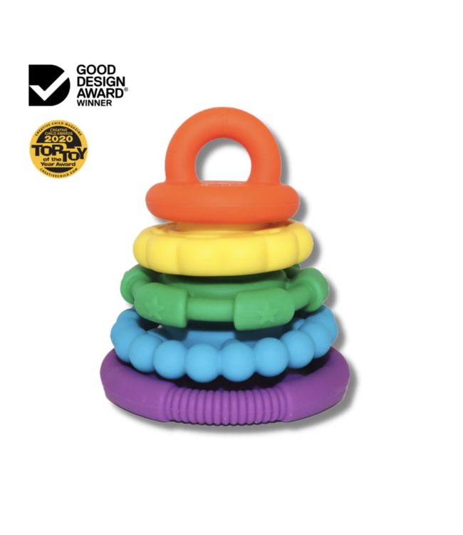 Jellystone Designs Rainbow Stacker and Teether Toy-Rainbow Bright