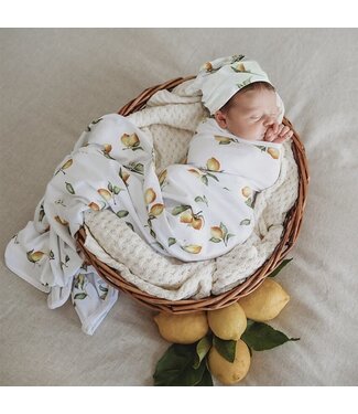 Snuggle Hunny Baby Jersey Wrap & Beanie Set Lemon