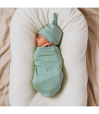 Snuggle Hunny Snuggle Swaddle & Beanie Set-Sage