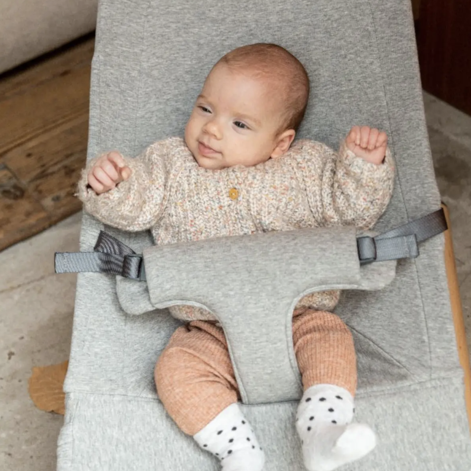Childhome Evolux Bouncer-Natural & Jersey Grey