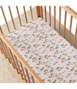 Snuggle Hunny Fitted Cot Sheet Dino