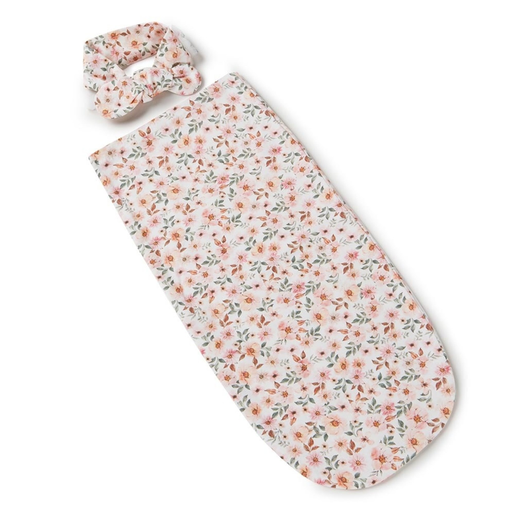 Snuggle Hunny Snuggle Swaddle & Topknot Set-Spring Floral