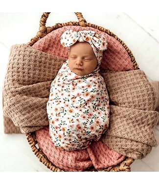 Snuggle Hunny Snuggle Swaddle & Topknot Set-Spring Floral