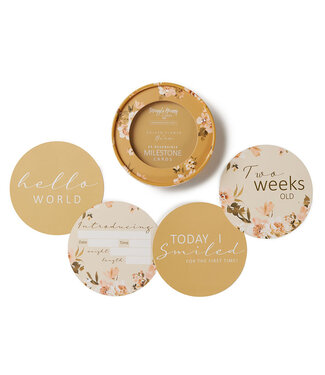 Snuggle Hunny Reversible Milestone Cards-Golden Flower & Ocre