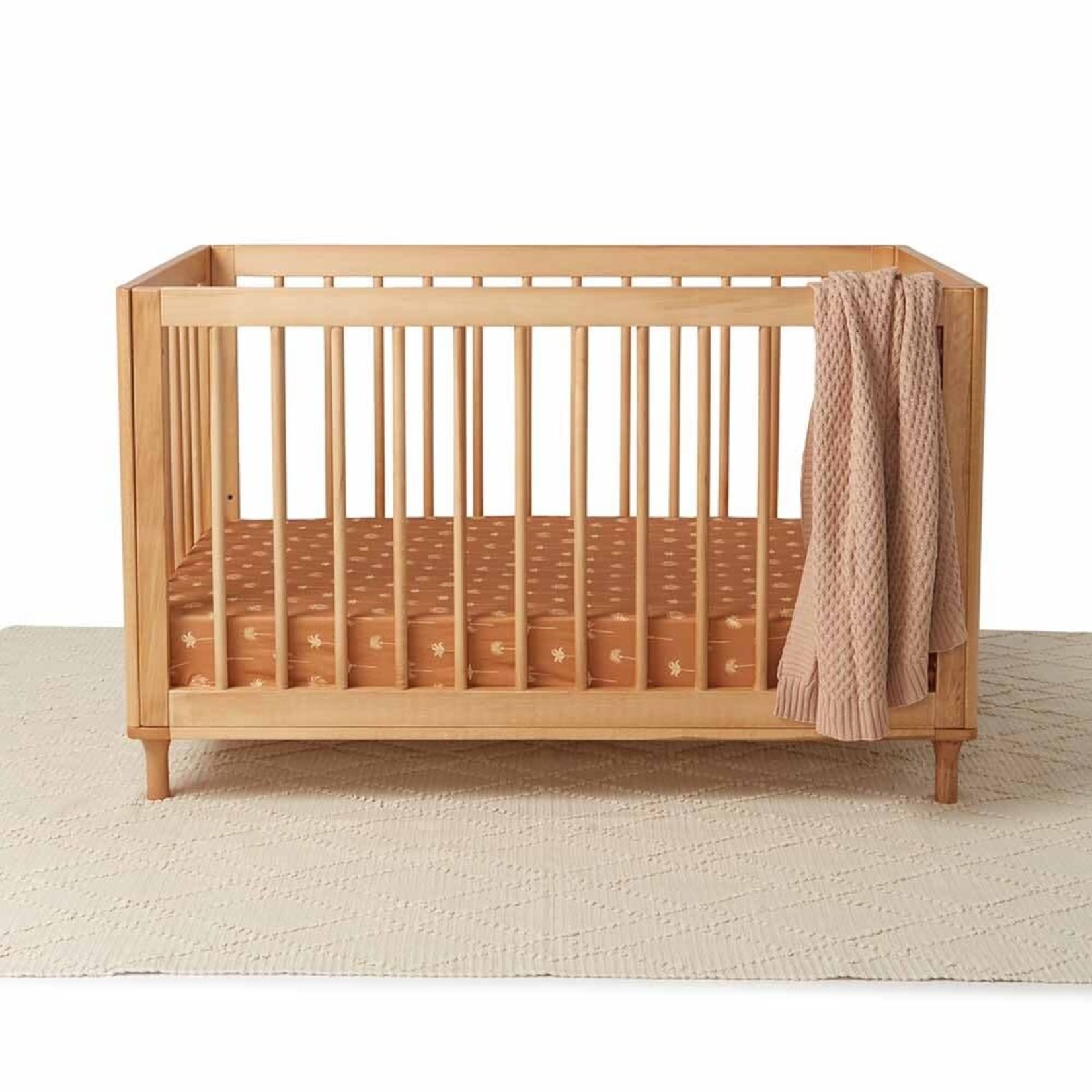 Snuggle Hunny Fitted Cot Sheet Bronze Palm