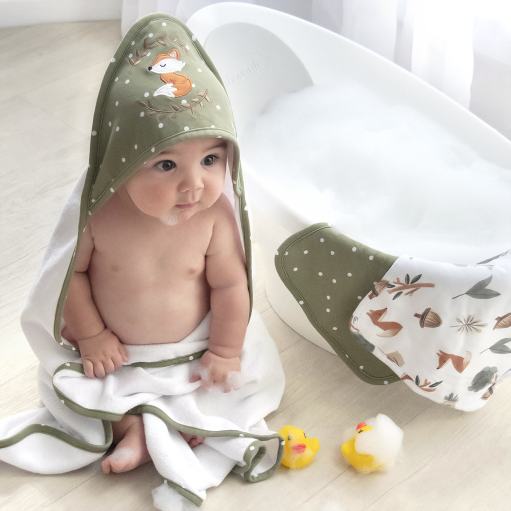 Living Textiles Hooded Towel-Forest Retreat