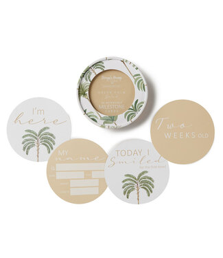 Snuggle Hunny Reversible Milestone Cards-Green Palm & Sand