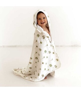 Snuggle Hunny Organic Hooded Baby Towel-Green Palm