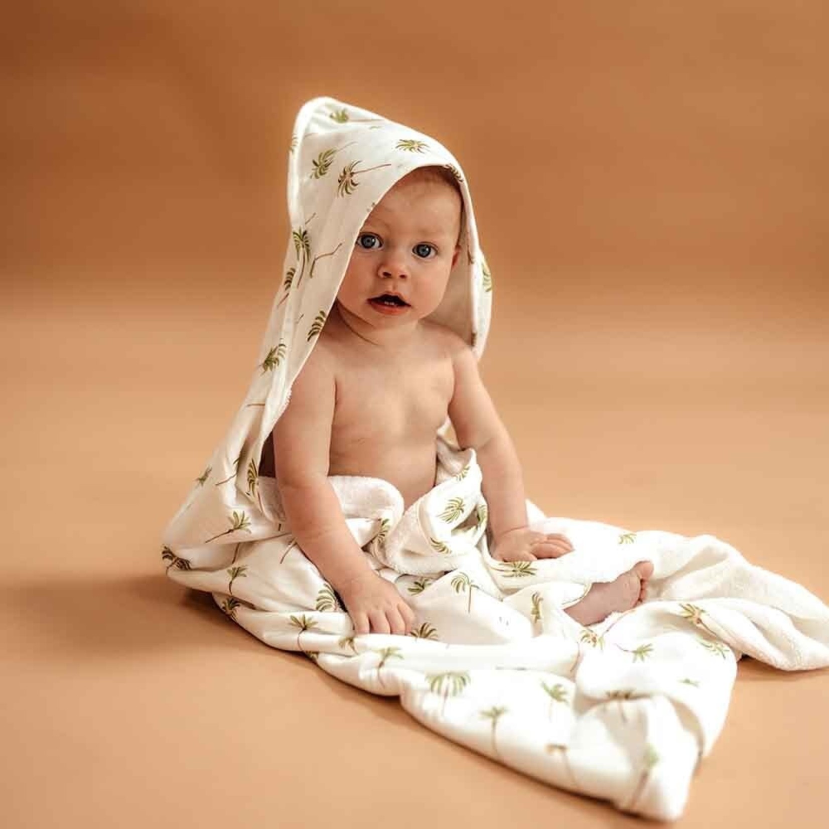 Snuggle Hunny Organic Hooded Baby Towel-Green Palm