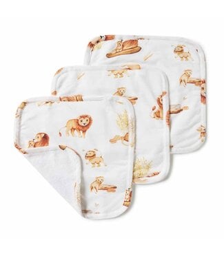 Snuggle Hunny Organic Wash Cloths(3 Pack)-Lion