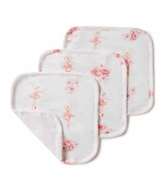 Snuggle Hunny Organic Wash Cloths(3 Pack)-Ballerina