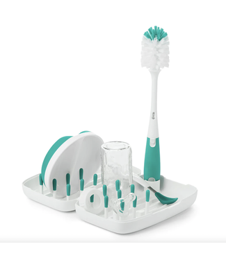 OXO Tot ON THE GO DRYING RACK & BOTTLE BRUSH Teal