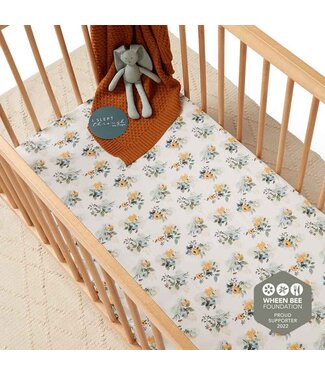 Snuggle Hunny Fitted Cot Sheet-Garden Bee