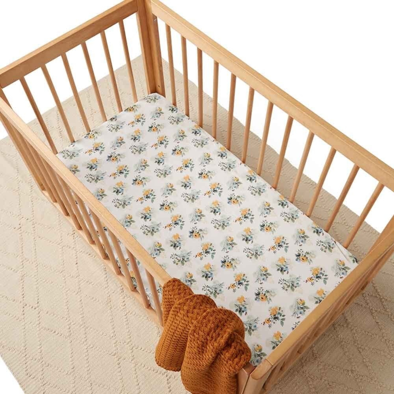 Snuggle Hunny Fitted Cot Sheet-Garden Bee
