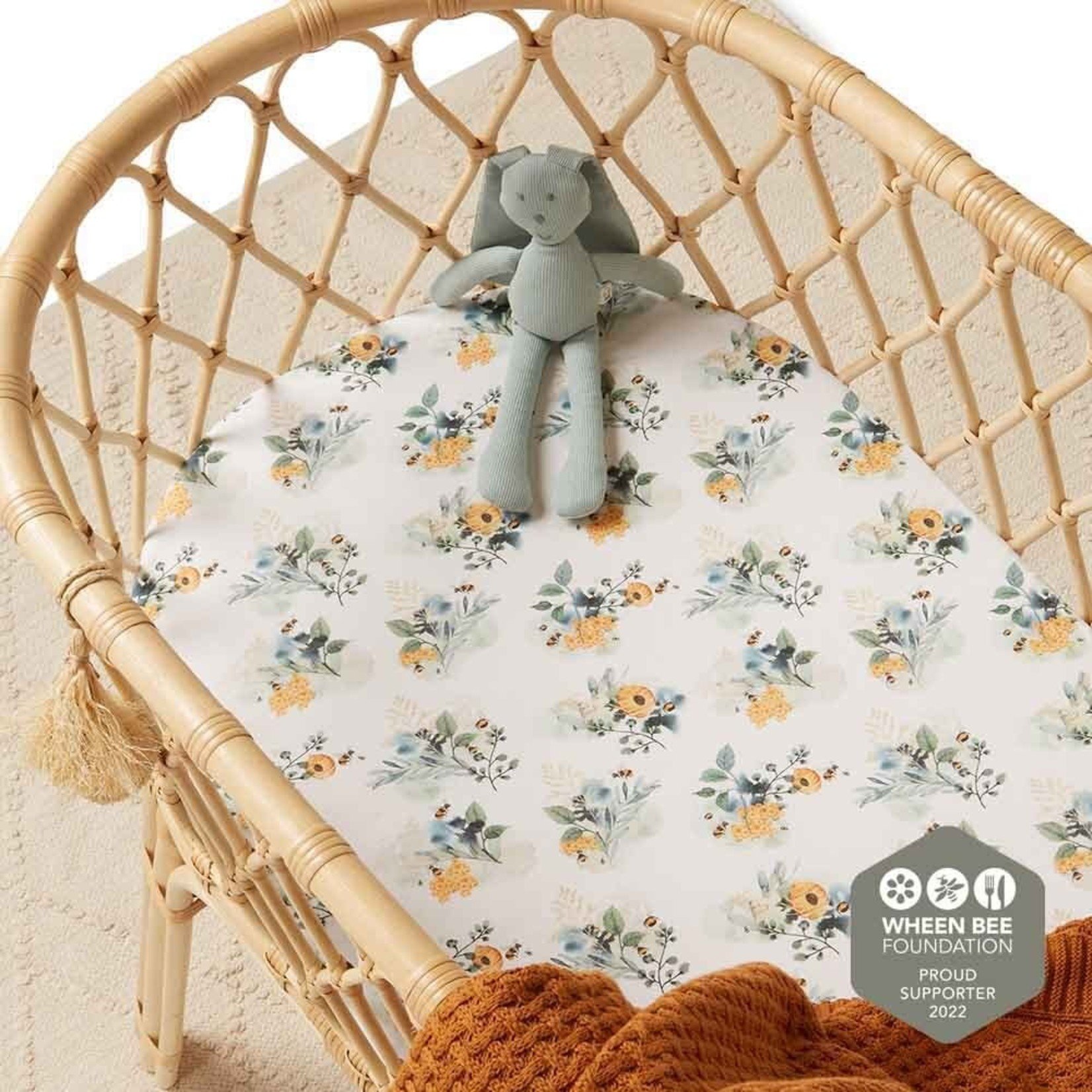 Snuggle Hunny Bassinet Sheet / Change Pad Cover-Garden Bee