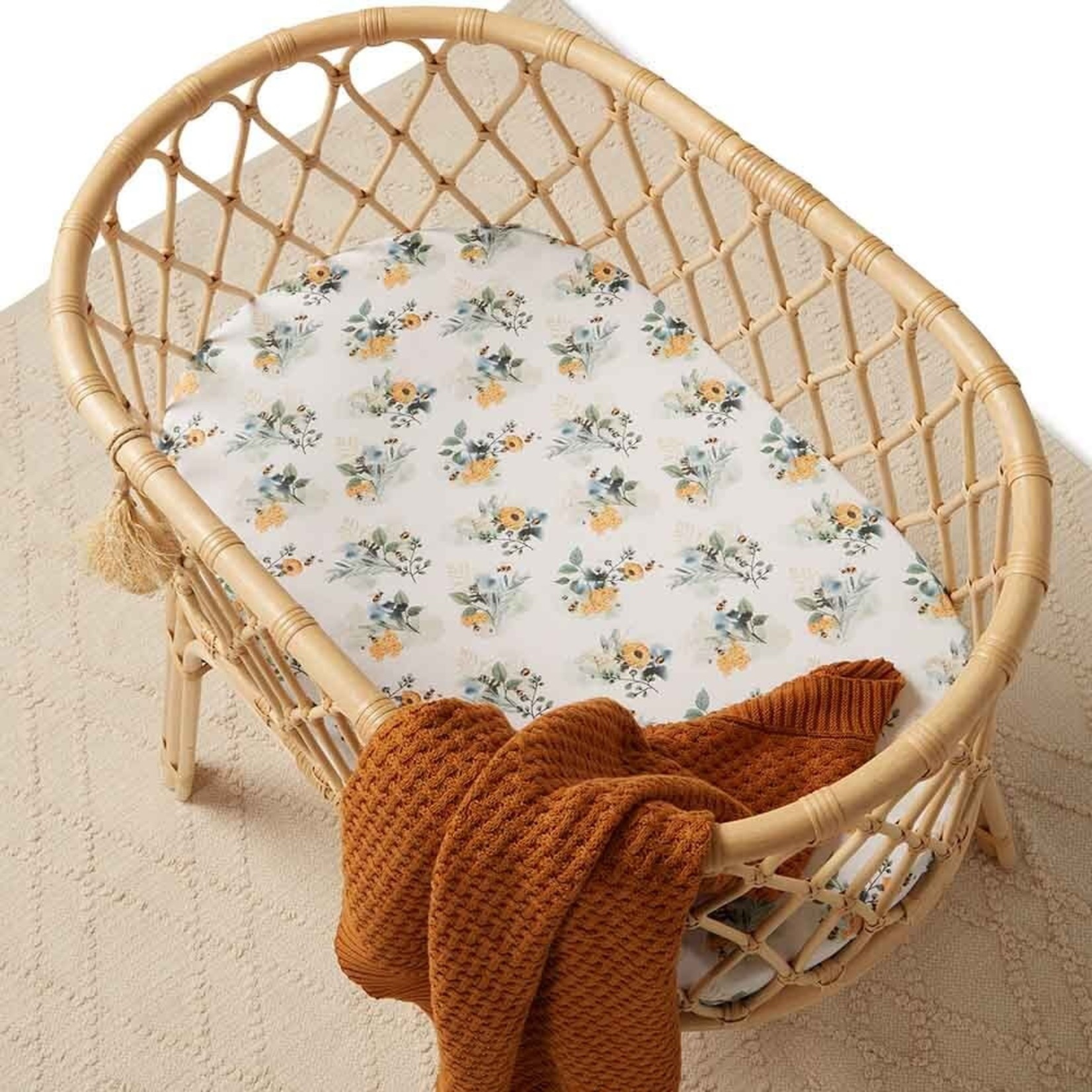 Snuggle Hunny Bassinet Sheet / Change Pad Cover-Garden Bee