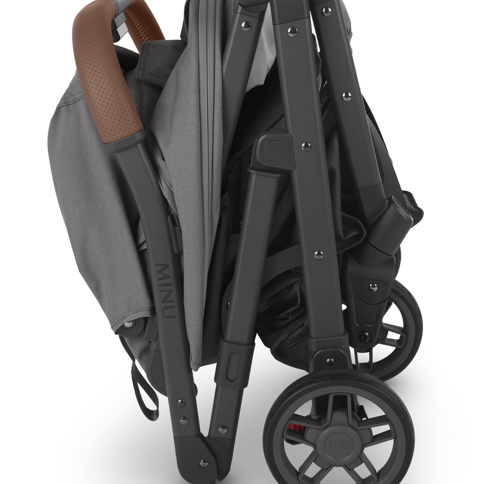 Uppababy MINU V2 Stroller - Charcoal Melange/Carbon/Saddle Leather (Greyson)