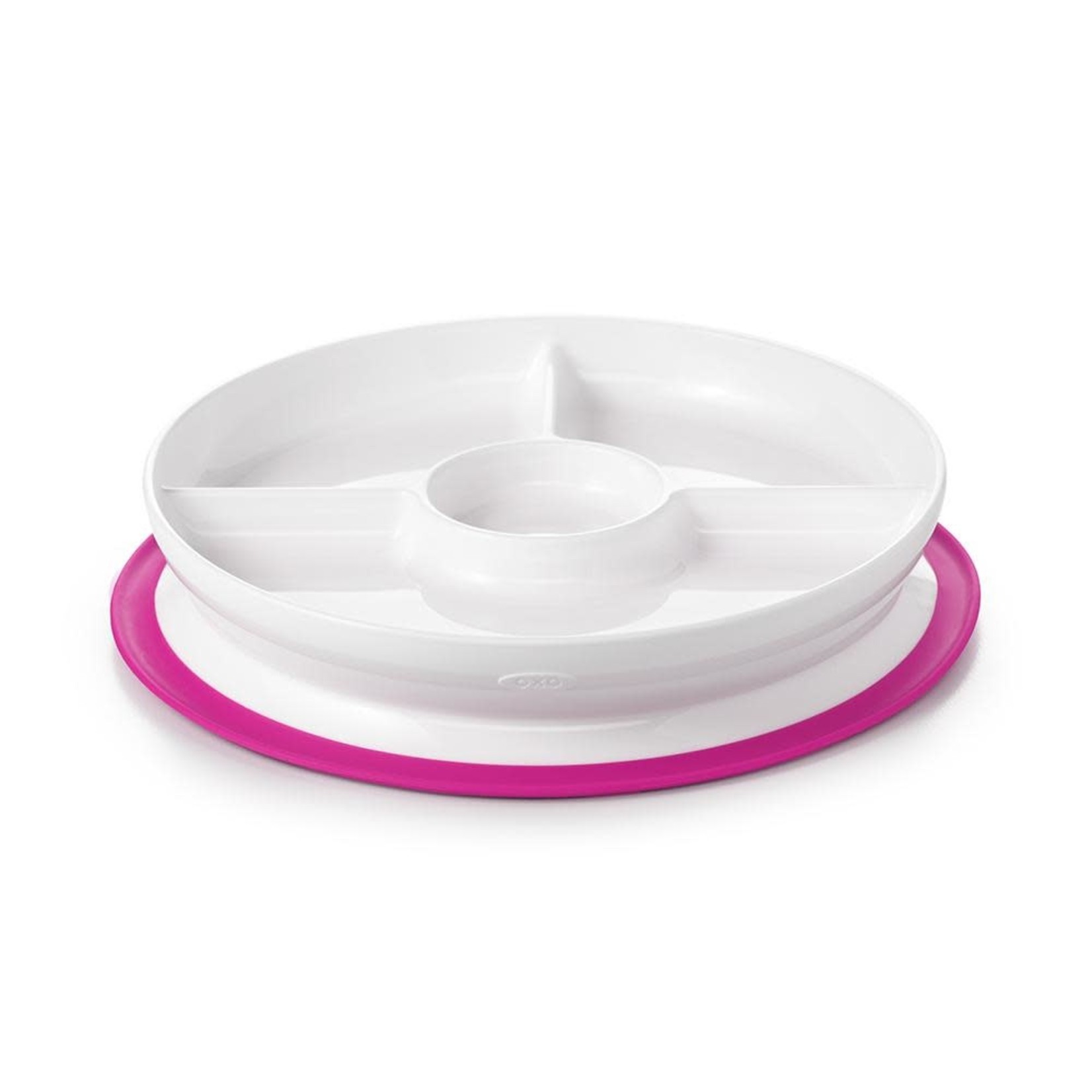OXO Tot STICK & STAY DIVIDED PLATE PINK