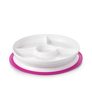 OXO Tot STICK & STAY DIVIDED PLATE PINK