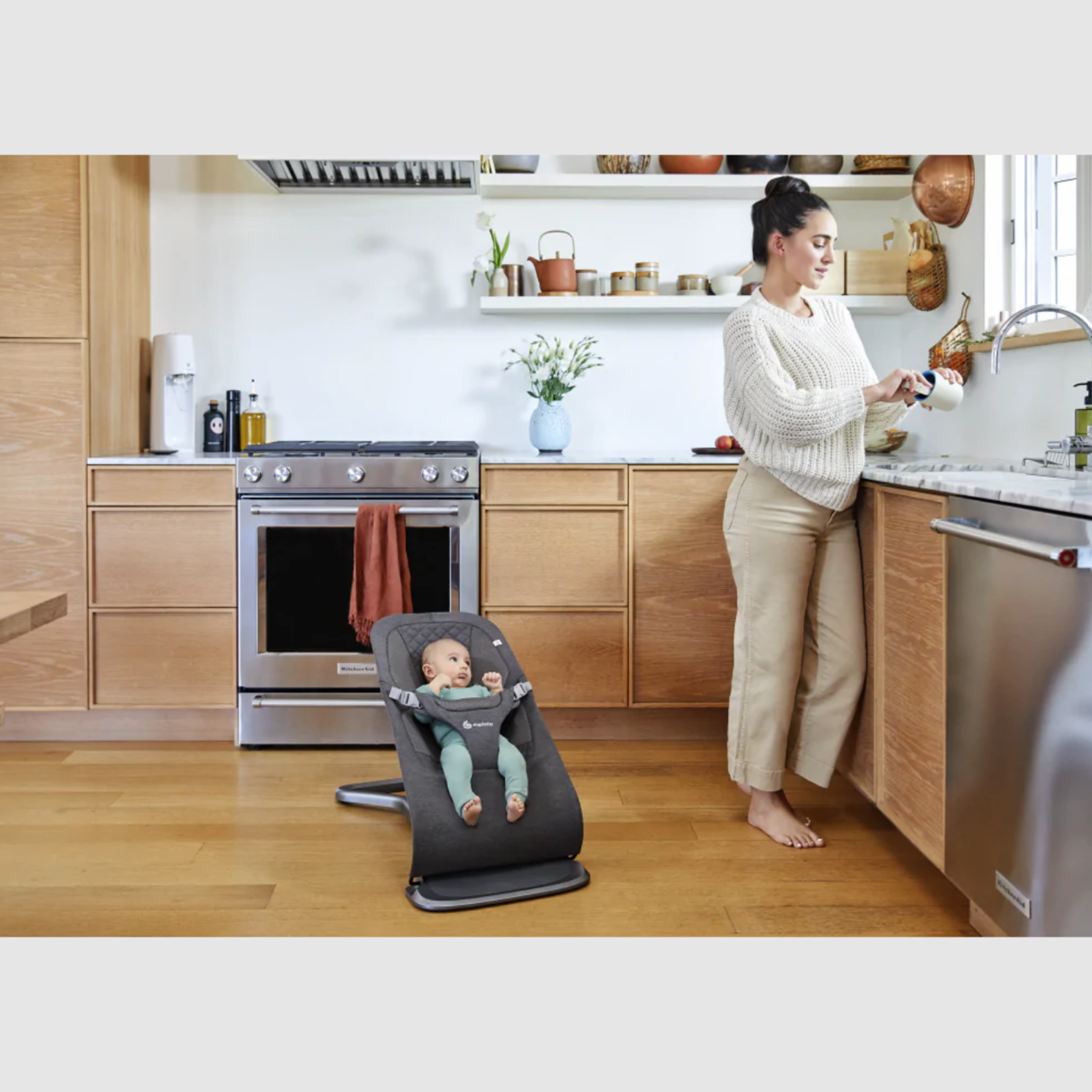 ERGOBABY EVOLVE 3 IN 1 BOUNCER CHARCOAL GREY Whole Bubs