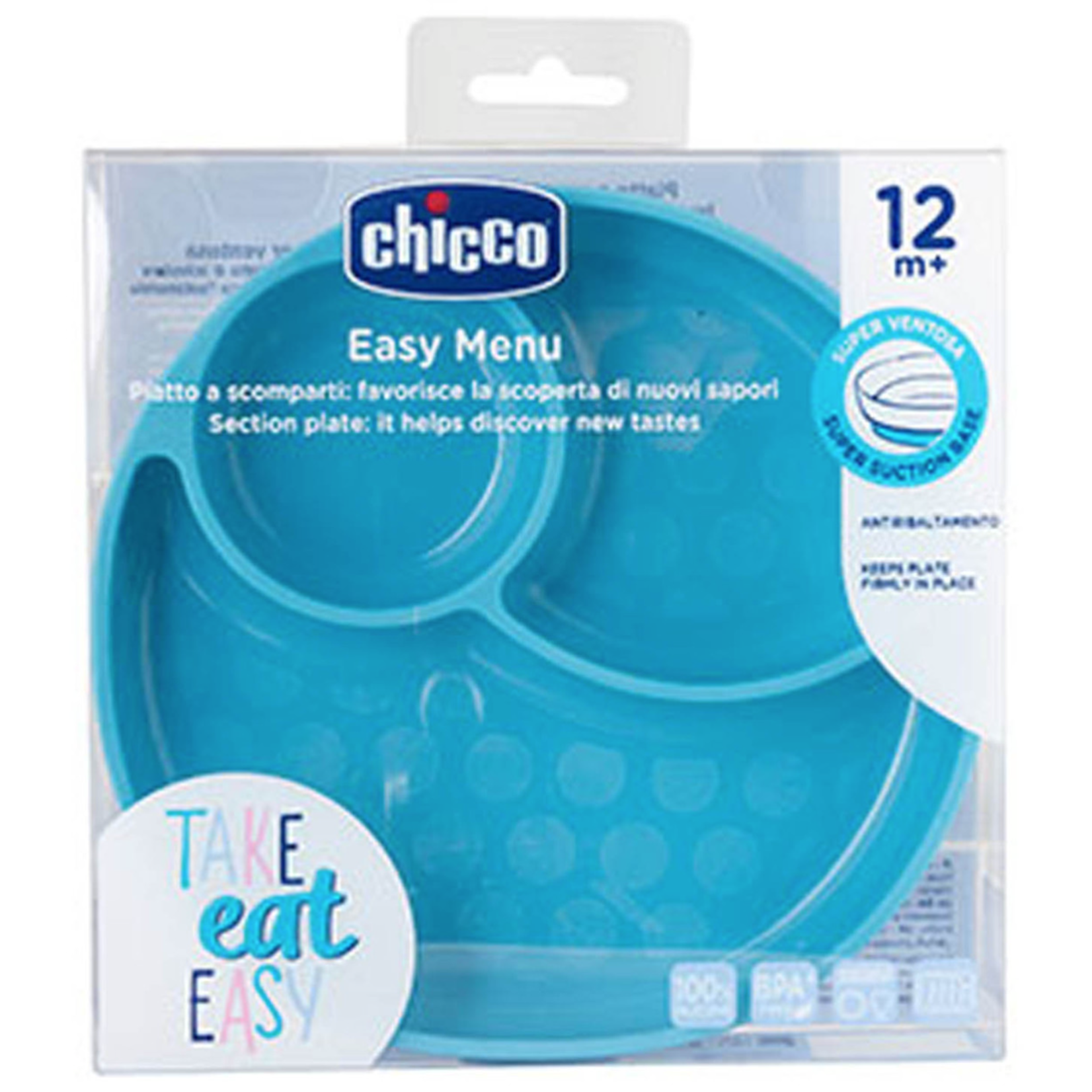 Chicco Silicone Divided Plate 12m+ Teal