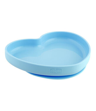 Chicco Silicone Heart Shaped Plate 9m+ Teal