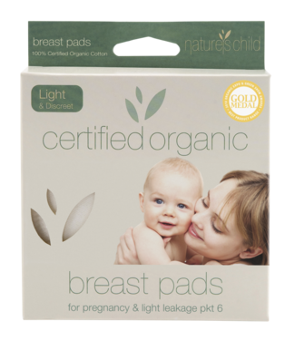 Nature’s child Certified Organic Cotton Breast Pads-6 Pack Light