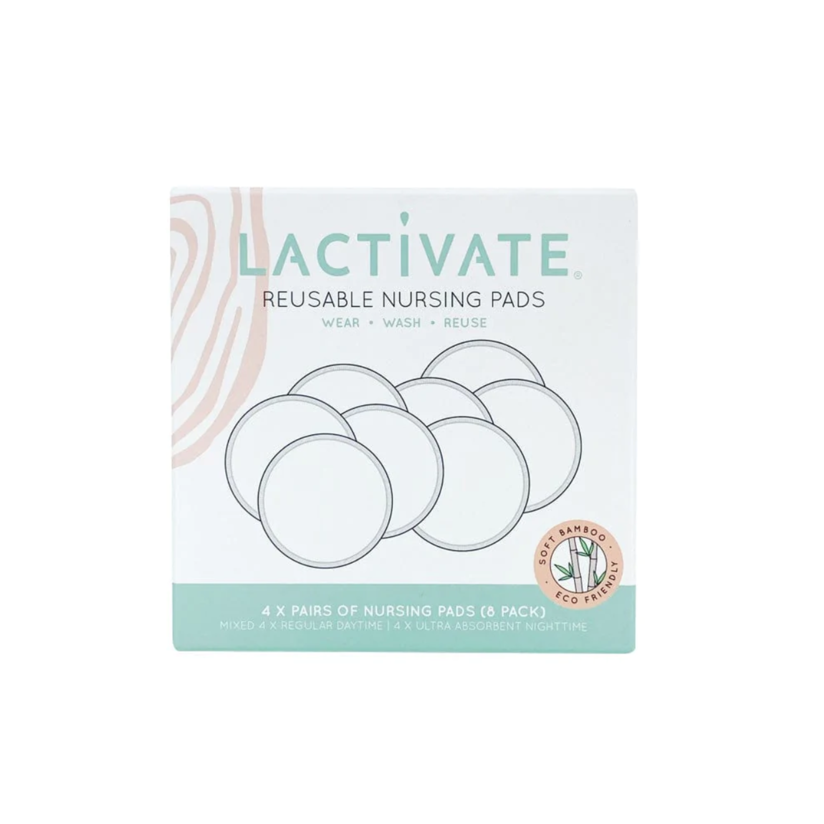 Lactivate® Reusable Mixed White Nursing Pads- 8pk