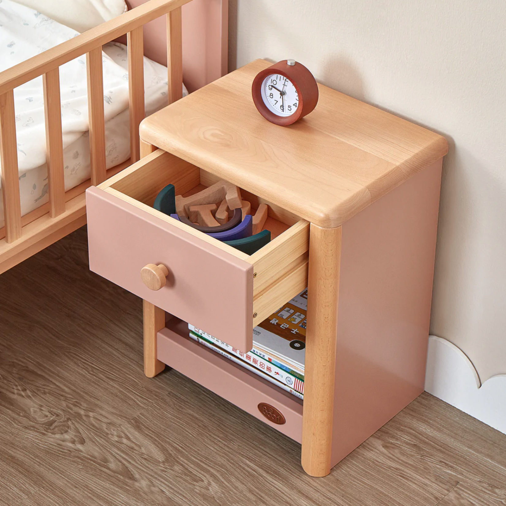 Boori Avalon Bedside Table-Cherry and Almond