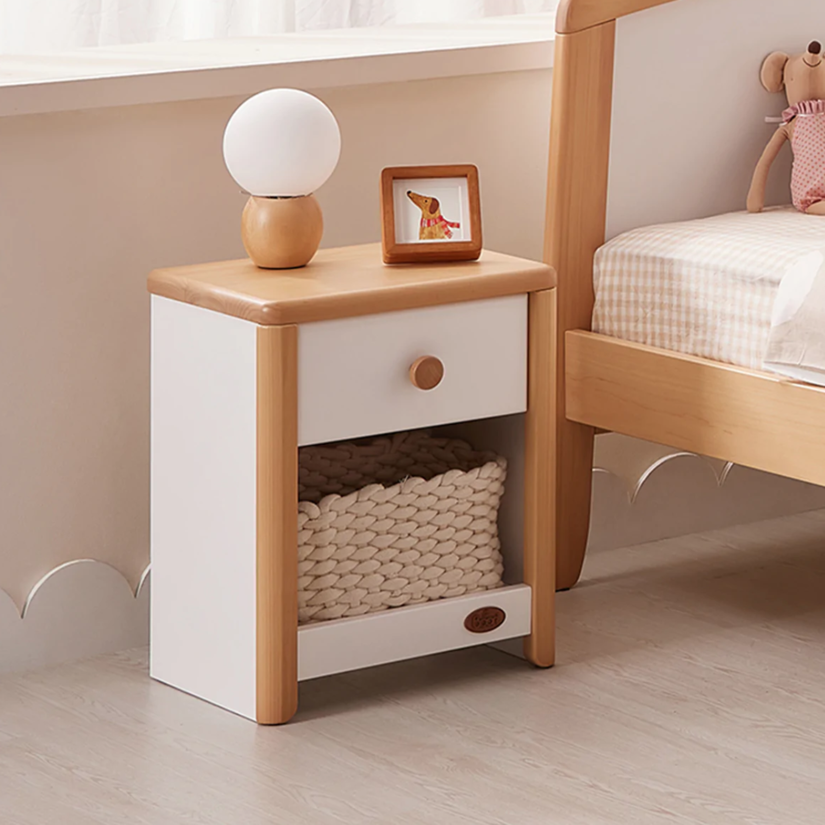 Boori Avalon Bedside Table-Blueberry and Almond