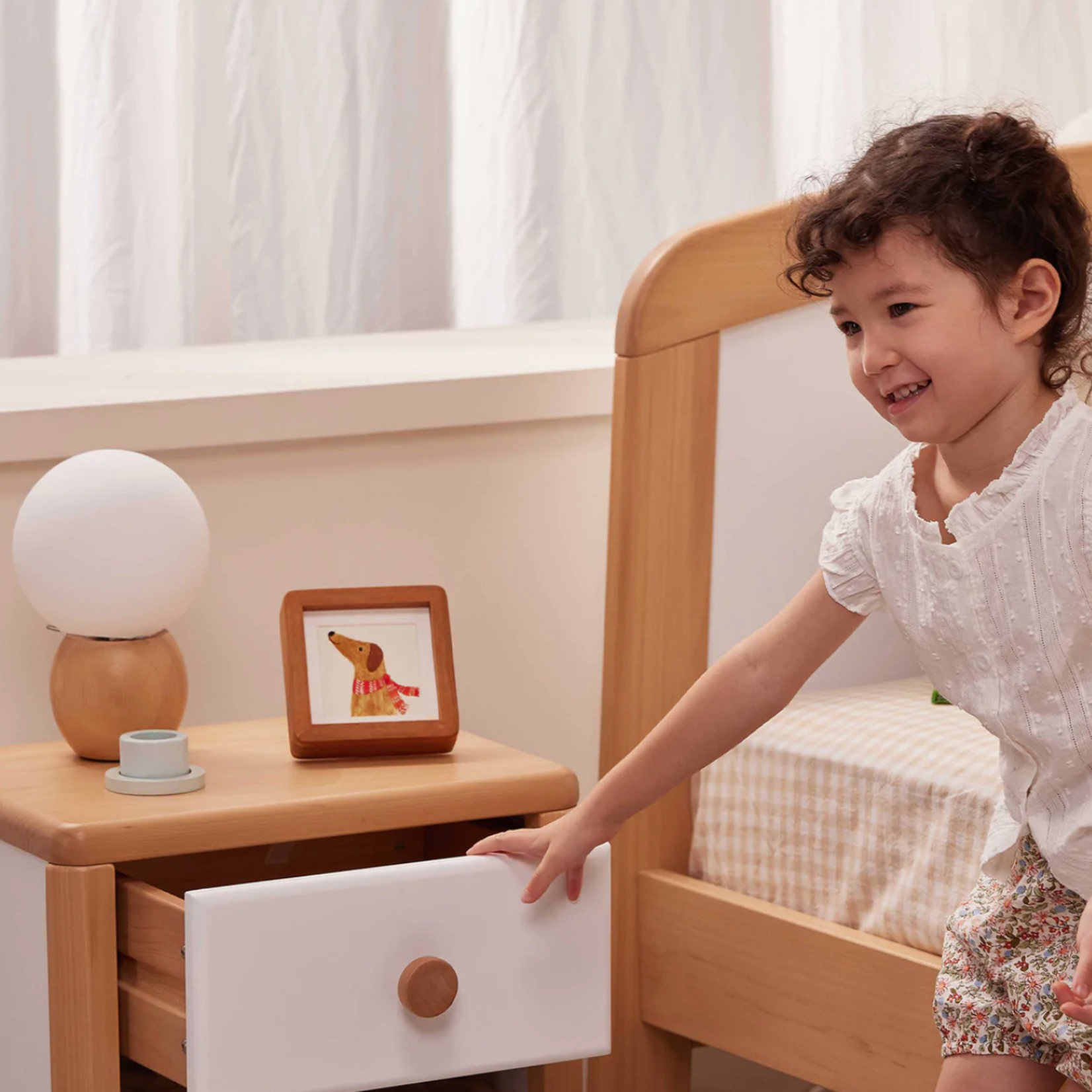 Boori Avalon Bedside Table-Blueberry and Almond