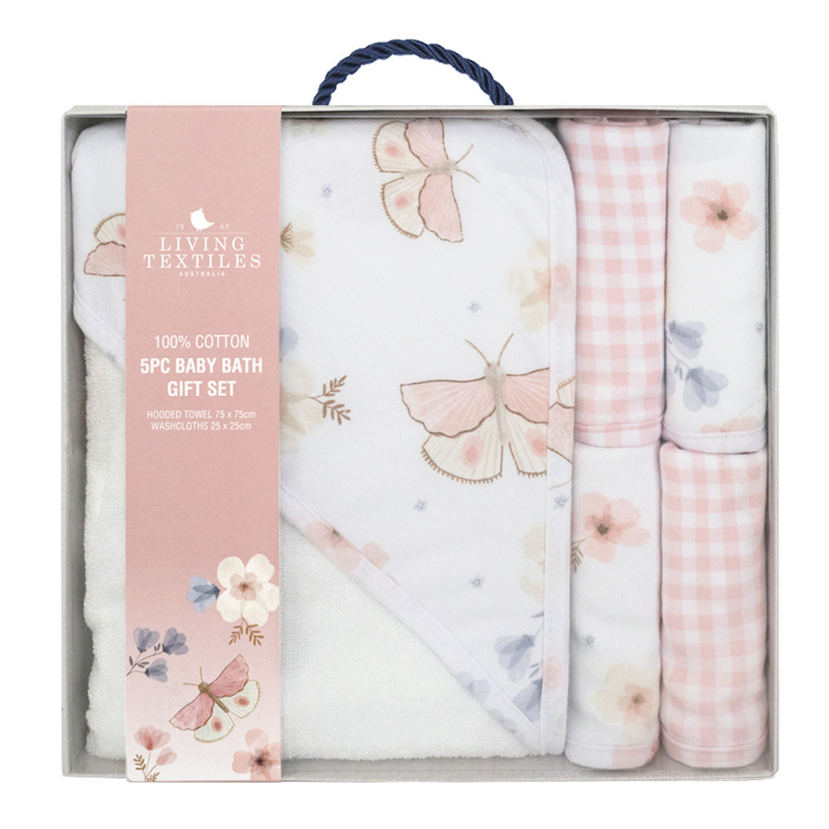 Living Textiles 5pc Bath Gift Set-Butterfly