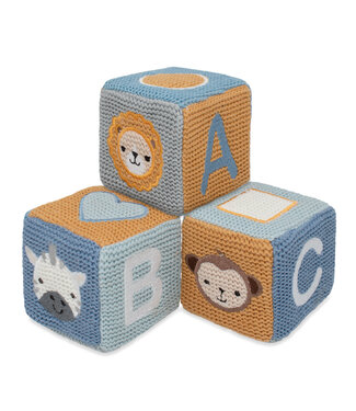 Living Textiles Knitted Stacking Blocks-Leo the Lion